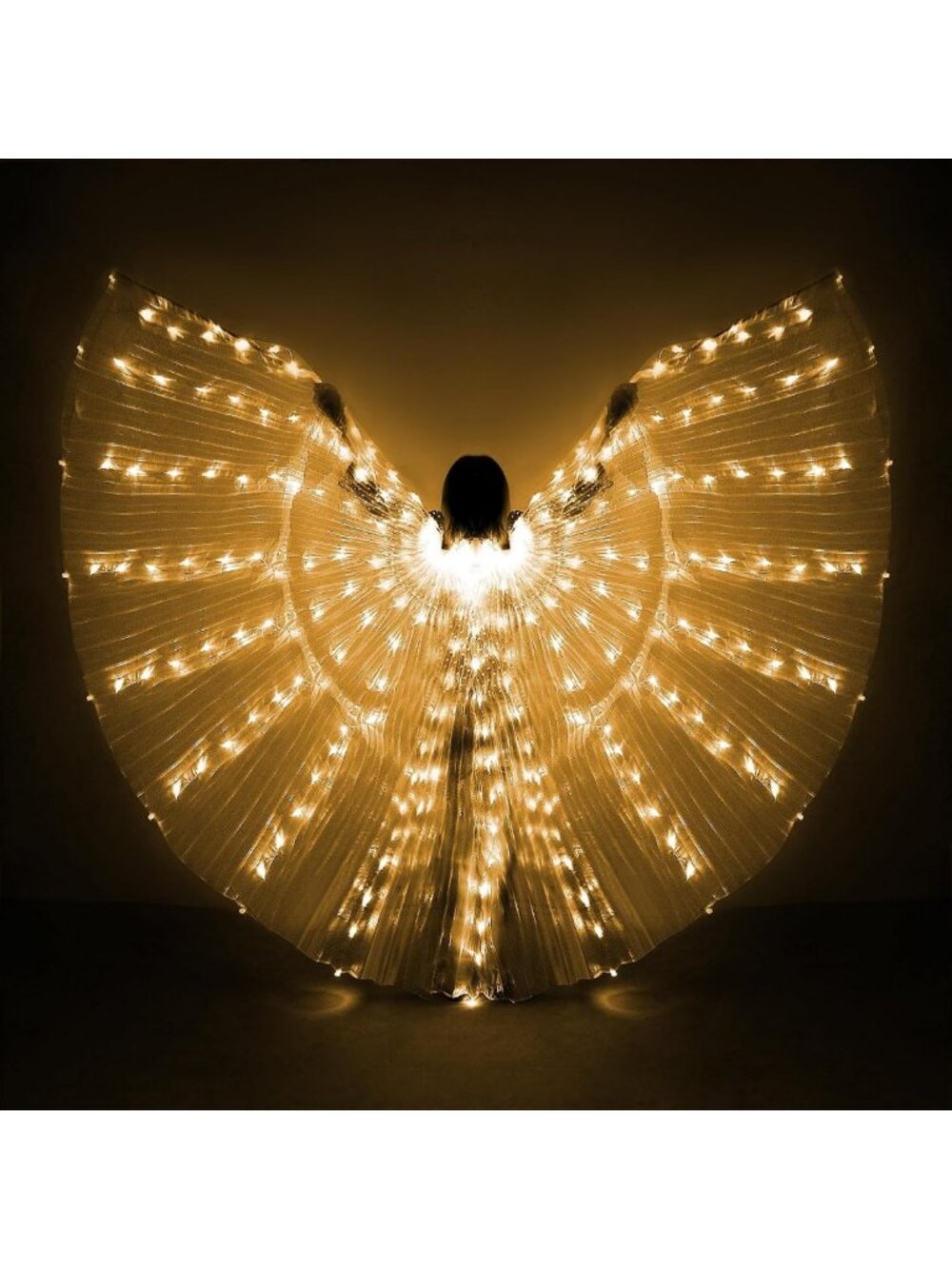 LED Belly Dance Wings with Telescopic Sticks - Glow in the Dark Angel Wings